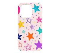 Colorful Vintage Star Doodle Aesthetic Cosmic Art Coque pour iPhone 15 Pro