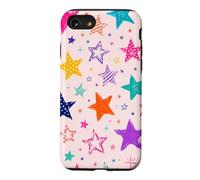 Colorful Vintage Star Doodle Aesthetic Cosmic Art Coque pour iPhone SE (2020) / 7/8