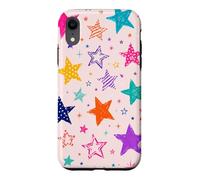 Colorful Vintage Star Doodle Aesthetic Cosmic Art Coque pour iPhone XR