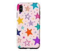 Colorful Vintage Star Doodle Aesthetic Cosmic Art Coque pour iPhone XS Max