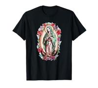 Colorful Virgin Mary Christian Graphic for Women Catholic T-Shirt