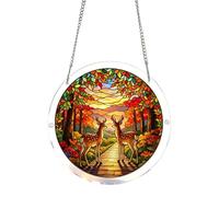 Colorful Window Sun Catcher - 18cm Acrylic Puzzle Hanging Pendant, Decorative Prism Light Ornament | Vibrant Home Garden Backyard Tree Spring Party Decoration