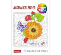Colorful World Calendrier de coloriage 2022 : 53 feuilles pour planifier et se détendre