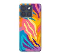Colorful Zebra Pattern Etui Coque Housse pour Motorola Edge 70