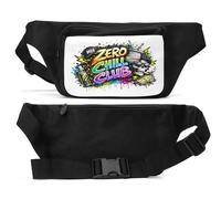 Colorful Zero Chill Club Graffiti Sac banane unisexe Noir
