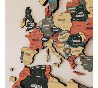 Colorfull Worlds Carte du Monde Murale 3D en Bois - Décoration Murale Multicolore pour Maison, Bureau, Cuisine - Suivi de Voyages & Idée Cadeau (L, Sauge)