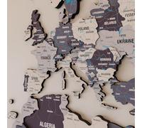 Colorfull Worlds Carte du Monde Murale 3D en Bois - Décoration Murale Multicolore pour Maison, Bureau, Cuisine - Suivi de Voyages & Idée Cadeau (M, Nimbus)