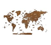 Colorfull Worlds Carte du Monde Murale en Bois 3D - Grande Carte du Monde en Bois pour Décoration Murale - Carte Monde Multicouche pour Salon, Chambre ou Bureau - Idée Cadeau Voyage Orion, L