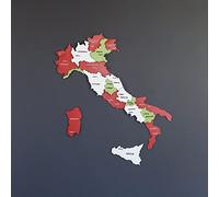 Colorfull Worlds Décor mural en bois multicouche 3D de l'Italie, cadeau pour un ami italien, décor mural en bois d'Italie, art mural pour la maison et la cuisine ou le bureau (drapeau, 90x77 cm |