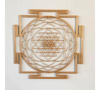 Colorfull Worlds Sri Yantra - Décoration murale en métal - Géométrie sacrée - Chakra - Décoration d'intérieur pour pendaison de crémaillère et méditation - Cadeau pour les amis (taille S, cuivre)