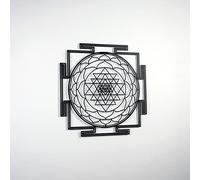 Colorfull Worlds Sri Yantra - Décoration murale en métal - Géométrie sacrée - Chakra - Décoration murale pour pendaison de crémaillère, méditation, cadeau pour amis (taille S, noir)