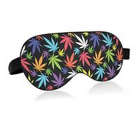 ColorfulLeaves On Black Eye Masks Cover Blocks Light Sleep Mask Shade Cover Blindfold Relaxing Eyeshade Cover avec serre-tête réglable pour hommes femmes enfants