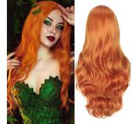 Colorfulpanda Perruques Ginger Orange Longues pour Femmes Cheveux Naturels Synthétiques Perruques Loose Wavy Résistant à la Chaleur