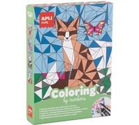 Coloriage à numéros - Coffret de 4 modèles + 6 feutres + fiches guide - Dès 5 ans - Apli