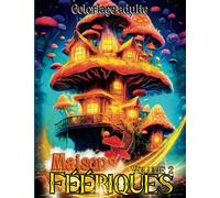 Coloriage adulte maisons féériques volume 2: Livre de coloriage de 50 magnifiques maisons du monde fantastique et féérique dessins format A4 50 dos ... anti-stress, pleine conscience, imaginaire