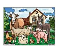 Coloriage - Animaux de la ferme - Tableau à colorier - Avec contours velours noir - Dès 3 ans
