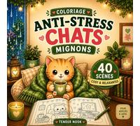 Coloriage Anti-Stress Chats Mignons: 40 Scènes Cosy et Relaxantes