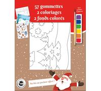 Coloriage Avec Peinture Pinceau Et Gommettes Forêt De Noël