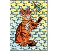 Coloriage - Chat - Tableau à colorier - Avec contours velours noir - Dès 3 ans