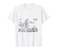 Coloriage et Peinture d'une Citrouille d'halloween T-Shirt Graphique avec Valeur