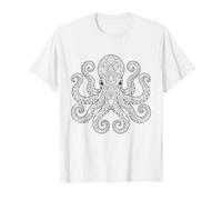 Coloriage et Peinture d'une Mandala Pieuvre à Faire soi-même T-Shirt