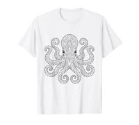 Coloriage et Peinture d'une Mandala Pieuvre à Faire soi-même T-Shirt Graphique avec Valeur