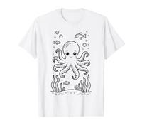 Coloriage et Peinture d'une Pieuvre à Faire soi-même T-Shirt Graphique avec Valeur