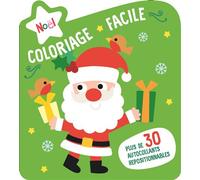 Coloriage facile : Père Noël Plus de 30 autocollants repositionnables - Collectif - Yoyo Books - broché - Document jeunesse