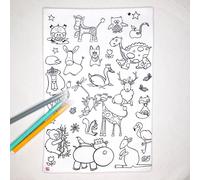 Coloriage - feuille en tissu animaux