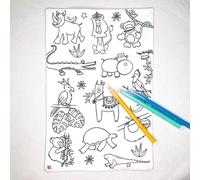 Coloriage - feuille en tissu animaux sav