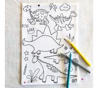 Coloriage - feuille en tissu dinosaure