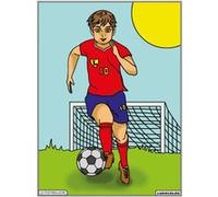 Coloriage - Footballeur - Tableau à colorier - Avec contours velours noir - Dès 3 ans