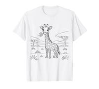Coloriage Girafe à colorier et à Peindre soi-même T-Shirt Graphique avec Valeur