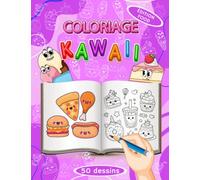 Coloriage KAWAII :: Coloriage kawaii pour enfant sur le thème FOOD , comprenant 50 dessins à colorier. Chaque dessin est conçu pour être amusant et facile à colorier.