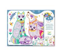 Coloriage Magique - Familles de la Forêt - Illustrations Animaux - Couleur Bleu