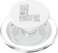 Coloriage Mandala Lettre L à Peindre soi-même PopSockets PopGrip pour MagSafe