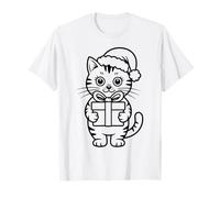 Coloriage Noël Chat à colorier soi-même T-Shirt