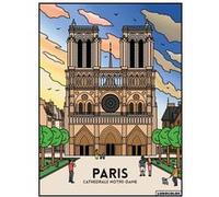 Coloriage - Notre dame de Paris - Tableau à colorier - Avec contours velours noir - Dès 3 ans