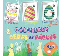 COLORIAGE OEUFS DE PÂQUES: enfants 4 - 8 ans | LES LAPINS URBAINS ONT RAMASSÉ 35 OEUFS À COLORIER, À ENCADRER ET À OFFRIR - livre de coloriage - idée cadeau enfant