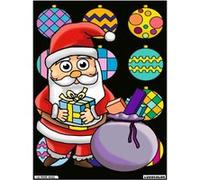 Coloriage - Père noël - Tableau à colorier - Avec contours velours noir - Dès 3 ans