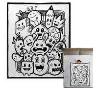 Coloriage pour - 150 x 127 cm Jeté Doux | Lavable À Faire Soi-même, pour Adolescents Femmes Lit Noël Hiver Canapé Anniversaire Camping Chambre Extérieur Pique-Nique