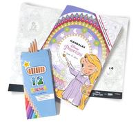 Coloriage Princesse Disney | Art Therapie Disney | Coloriage Disney Petite Poupée | Cahier De Coloriage Disney avec Mandalas - Inclut 12 Crayons - Editorial GEU