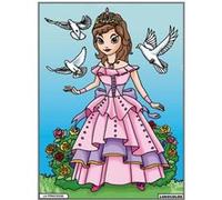 Coloriage - Princesse - Tableau à colorier - Avec contours velours noir - Dès 3 ans