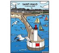 Coloriage - Saint-Malo - Tableau à colorier - Avec contours velours noir - Dès 3 ans