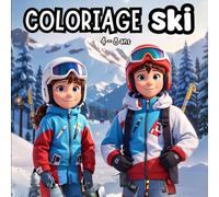 Coloriage Ski 4 - 8 ans: 50 dessins faciles à mettre en couleurs / Dimensions de l’ouvrage : 20,96 cms X 20,96 cms.