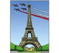 Coloriage - Tour Eiffel - Tableau à colorier - Avec contours velours noir - Dès 3 ans