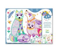 Coloriages à révéler familles forestières multicolore TU