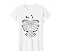 Coloriages Aigle Mandala à colorier et à Peindre soi-même T-Shirt Graphique avec Valeur, Femme, Blanc, M