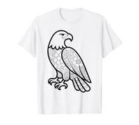 Coloriages Aigle Mandala à colorier et à Peindre soi-même T-Shirt Graphique avec Valeur, Homme, Blanc, XL
