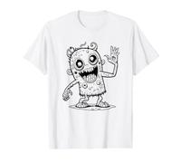 Coloriages de Monstres à colorier soi-même T-Shirt Graphique avec Valeur, Homme, Blanc, M